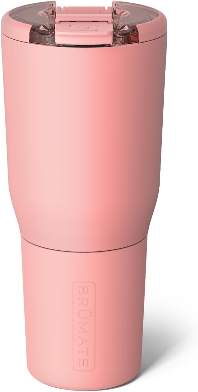 BrüMate Nav 35oz 100% Leak Proof Insulated Travel Tumbler with Magnetic BevLock™ Lid - Double Wall Cup-Holder Friendly Stainless Steel Mug (Guava)