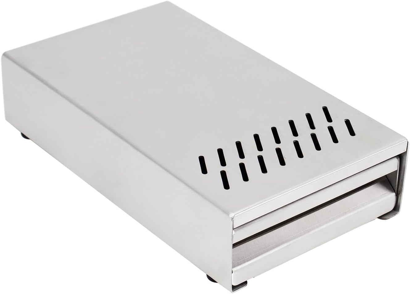 Espresso Knock Box Drawer, Stainless Steel Coffee Grounds Container with Removable Rubber Knock Bar and Non-slip Base, Mini 9.29 x 5.43 x 2.08 inches (Silver)