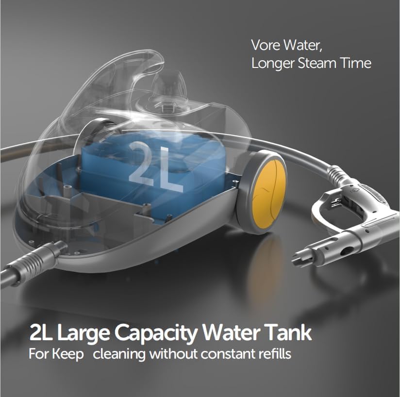 37-in-1 Steam Cleaner mop for Home & Car, 2L Water Tank, 4.3ft Hose, Deep Steam Cleaning for Floors, Tiles, Grout, Windows, Kitchen, Living Room – Multi-Surface Steamer