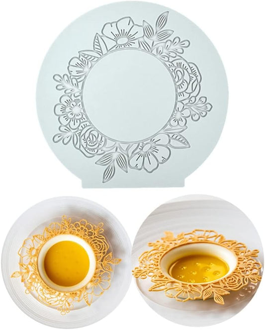 Silicone Lace Mold, Wedding Cake Lace Mat, Coral Cake Decorating Mold Flower Fondant Impression Mats for Edible Lace Fondant Mold, Sugar-Lace Cupcake Mat Tools (A_6.6x6.4x0.12inch)