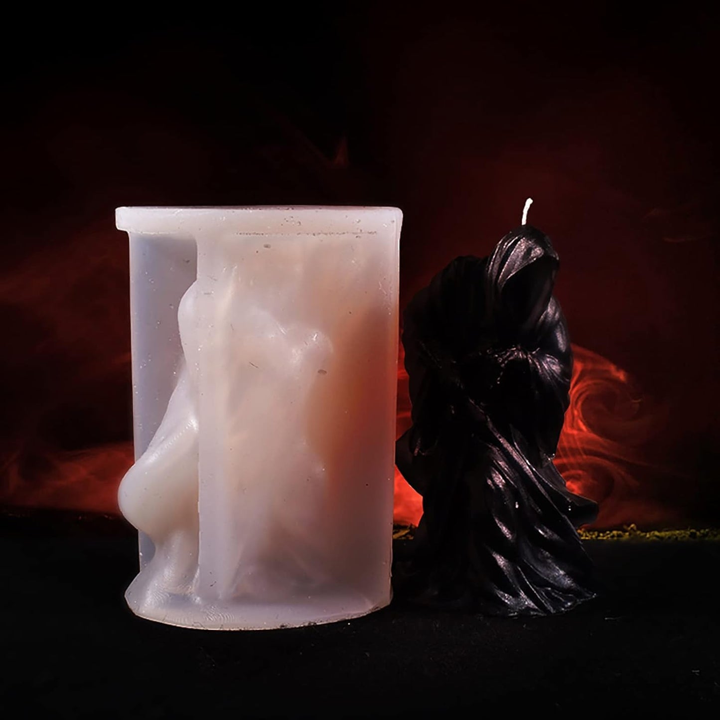 6 Inch Shadow Man Candle Mold Skull Head Candle Mold Skull Candle Making Molds Sword Man Soap Making Molds Silicone Mold for Candles Resin Mold Chocolate Silicone Mold Chocolate Mold