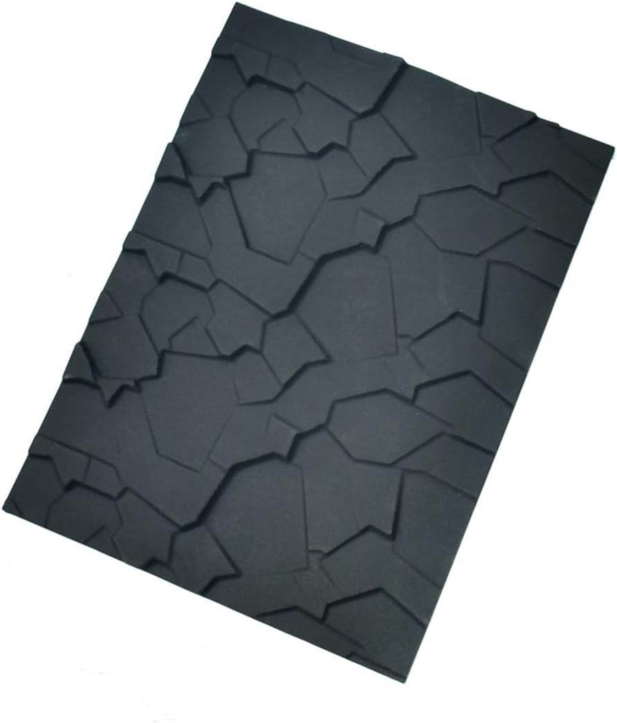 mostsom Fondant Silicone Mold for Cake Decoration Cake Border Stone Patter Impression Mat Fondant Embossing Stencil for DIY Cookies, Cupcakes, Chocolate, Clay – Reusable, Flexible (E_ Stone Patter)