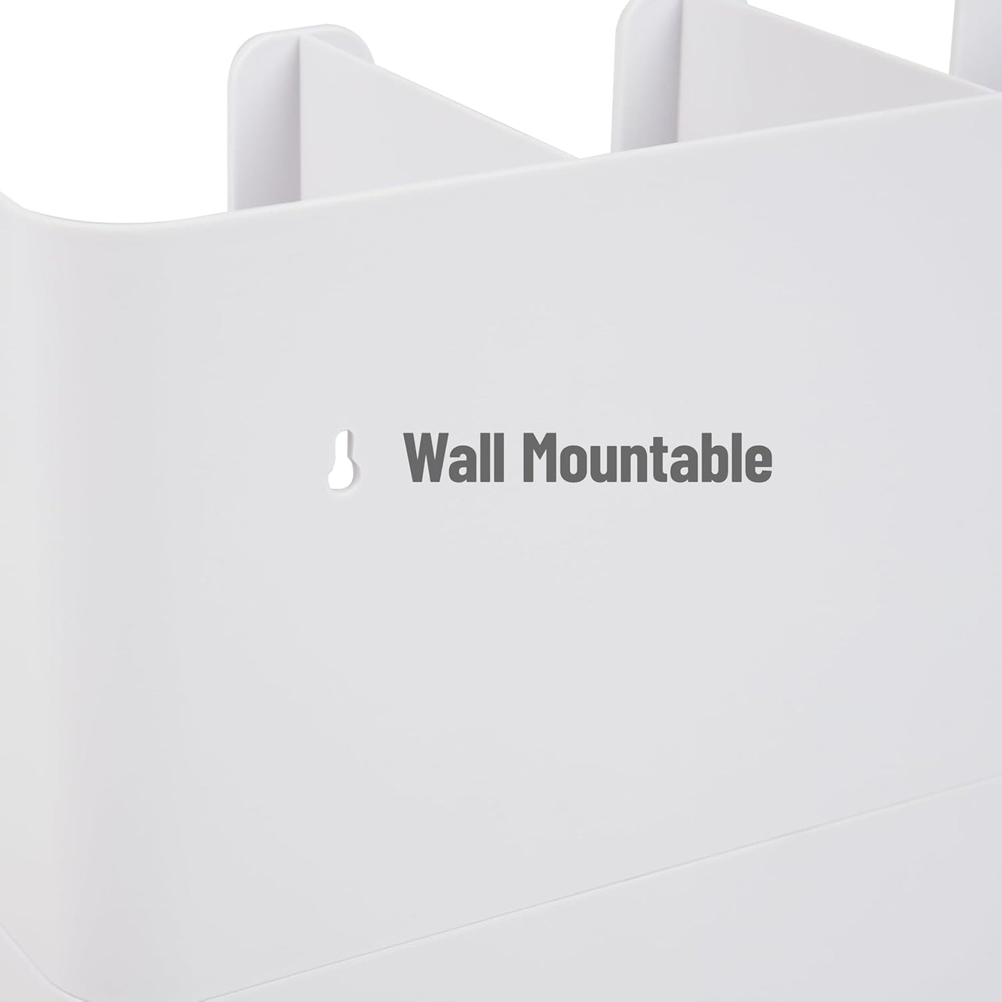 Mind Reader 6 Compartment Upright Breakroom Coffee Condiment and Cup Storage Organizer, White