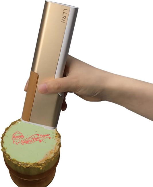 LLRH Latte Art Food Printpen DIY Image for Coffee Beer Cocktails Macaron Cookie, Bluetooth, for Home, Small Shops (Red)