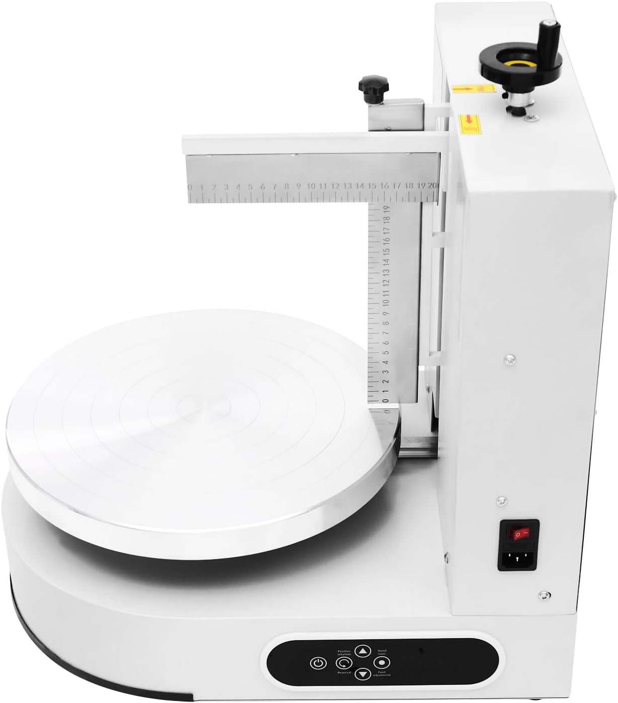 Cake Decorating Coating Machine Cream Spreading Automatic Frosting Turntable with Graduated Scraper for 4-12inch Cakes, 30-200RPM Rotating Speed