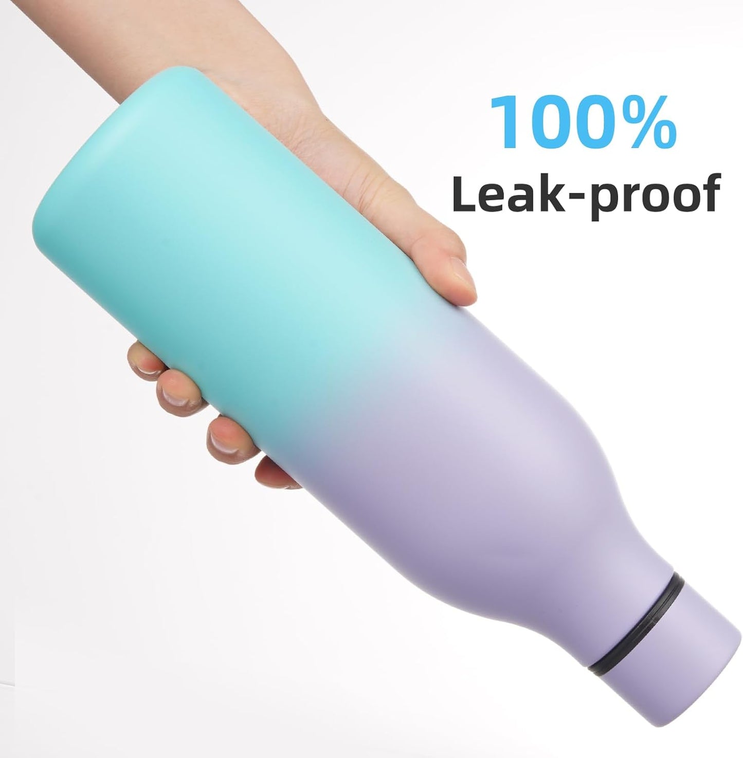 Insulated Water Bottle with Strap,25 oz Double Wall Stainless Steel Vacuum Bottles Metal Water Flask,Lavender Green