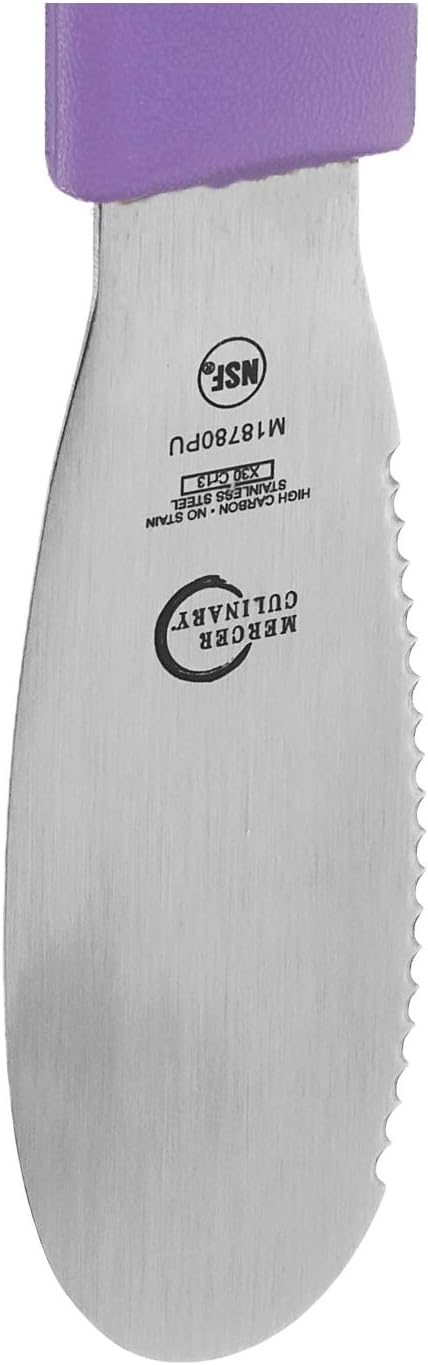 Mercer Culinary Millennia Wavy Edge Spreader, 3.5 Inch Blade, Purple Handle