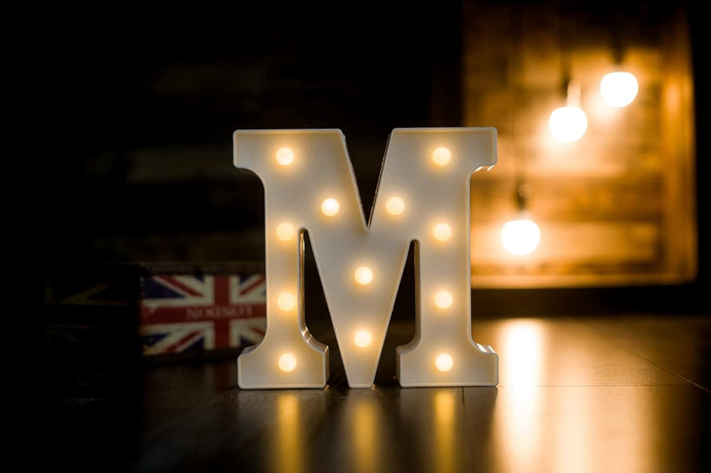 Foaky LED Letter Lights Sign Marquee Light Up Letters Sign for Night Light Wedding/Birthday Party Battery Powered Christmas Lamp Home Bar Decoration(M)