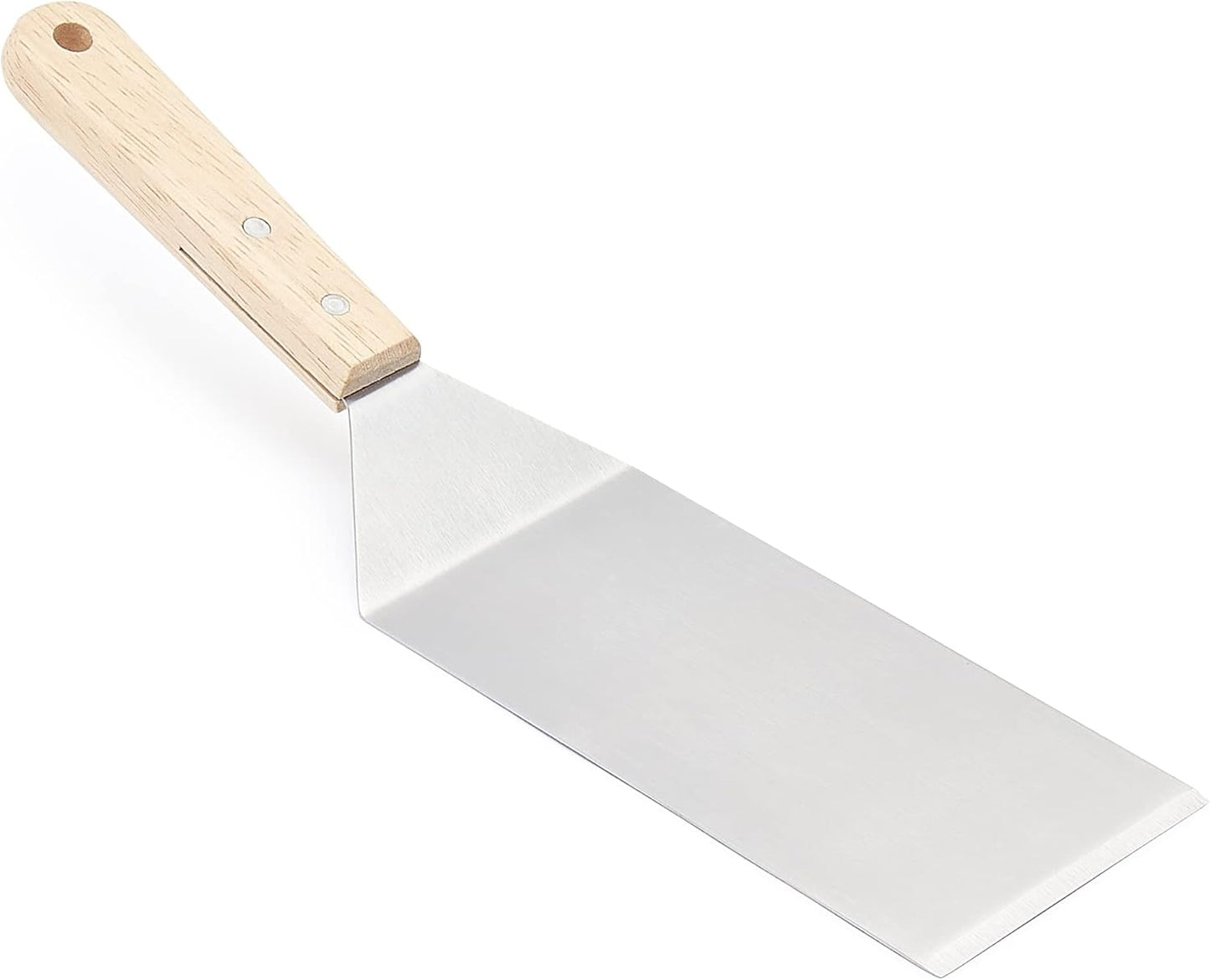 Amazon Basics 4-Piece Stainless Steel Barbecue Flat Griddle Spatula Set, Waterproof, Anti-UV, Durable, Silver