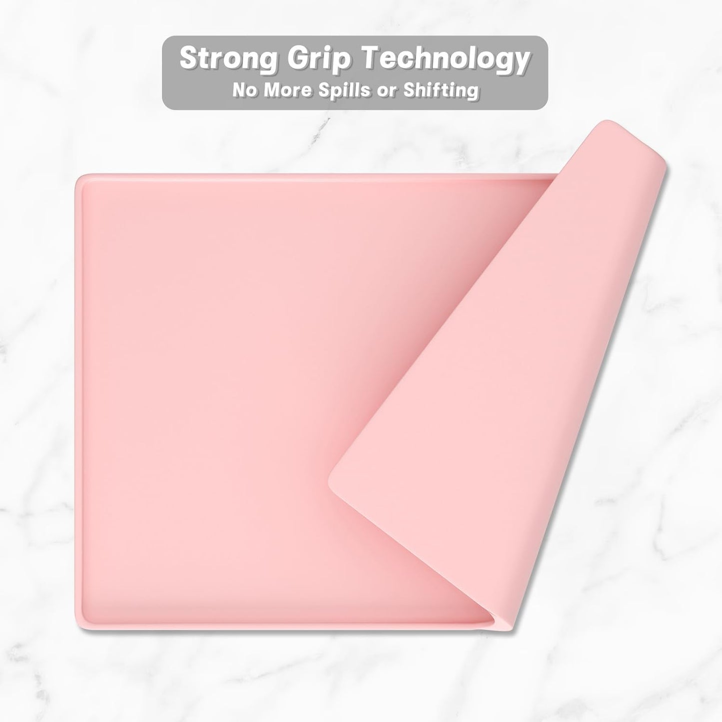 Rnivvi Silicone Coffee Mat, 16" x 24" Waterproof Raised Edge Coffee Bar Mats for Espresso Machine Station Accessories, Heat Resistant Dish Drying Pad for Kitchen Counter, Rubber Bar Decor Pad, Pink