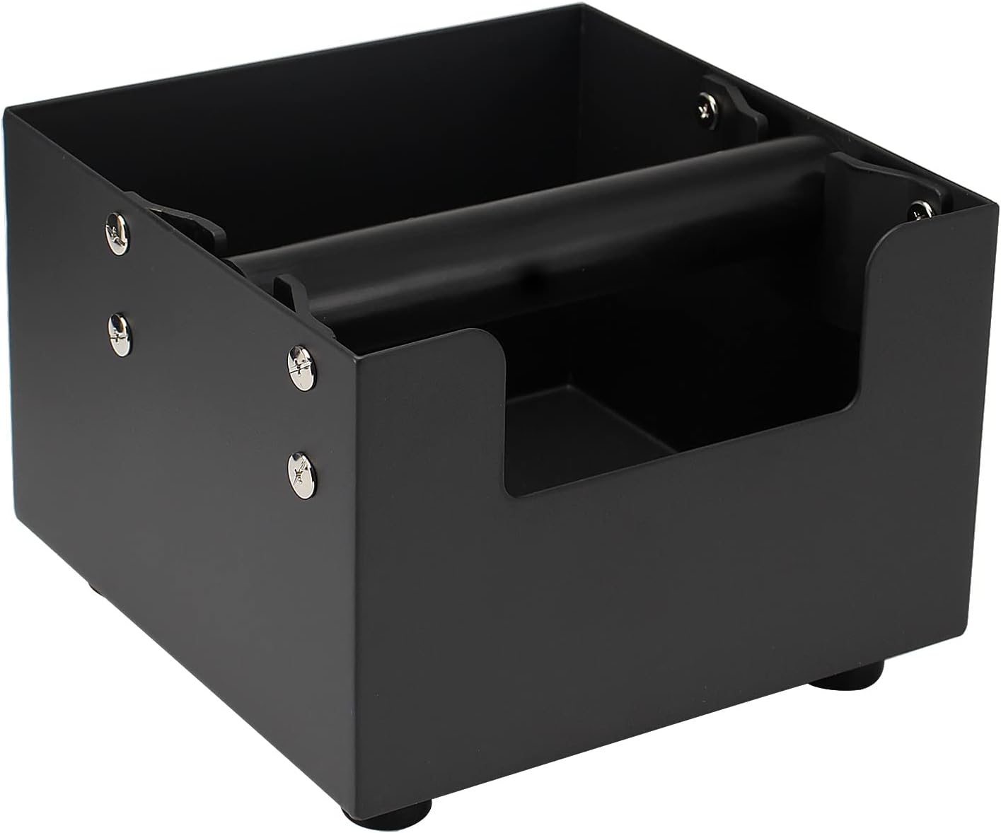 Espresso Knock Box, Stainless Steel Coffee Grind Knock Box Ground Waste Bin Container with Rubber Knocking Bar for Coffee Maker Machine