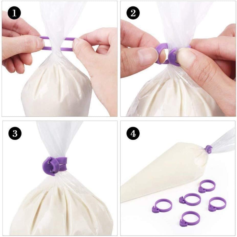 30 Pcs Pastry Piping Bags Set, with 10 PCS (18 Inch) Reusable Silicone Icing Bags,10 Couplers and 10 Frosting Bag Ties for Cake Cupcake Decorating