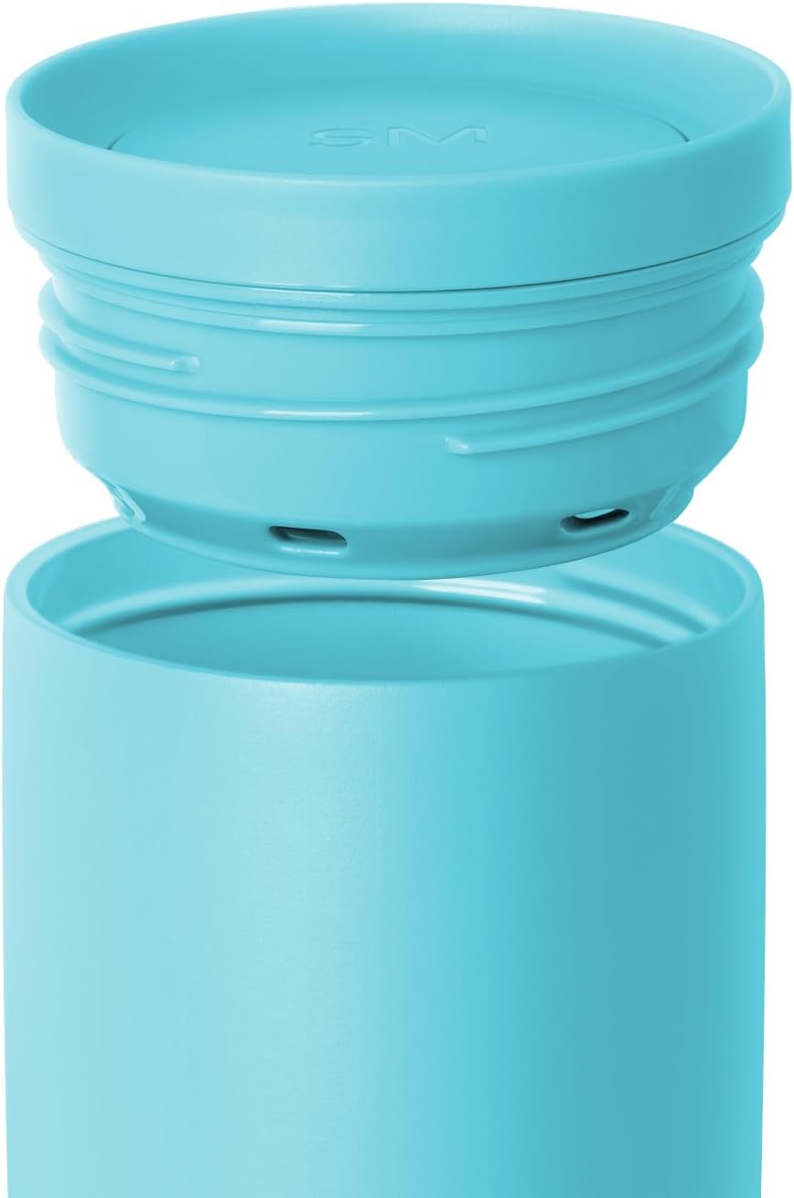 Simple Modern Travel Coffee Mug Tumbler with 360° Lid | Ceramic-Lined Insulated Stainless Steel Cold Brew Iced Coffee Cup | Gifts for Women Men Her Him | Voyager Signature | 12oz | Nantucket Tides