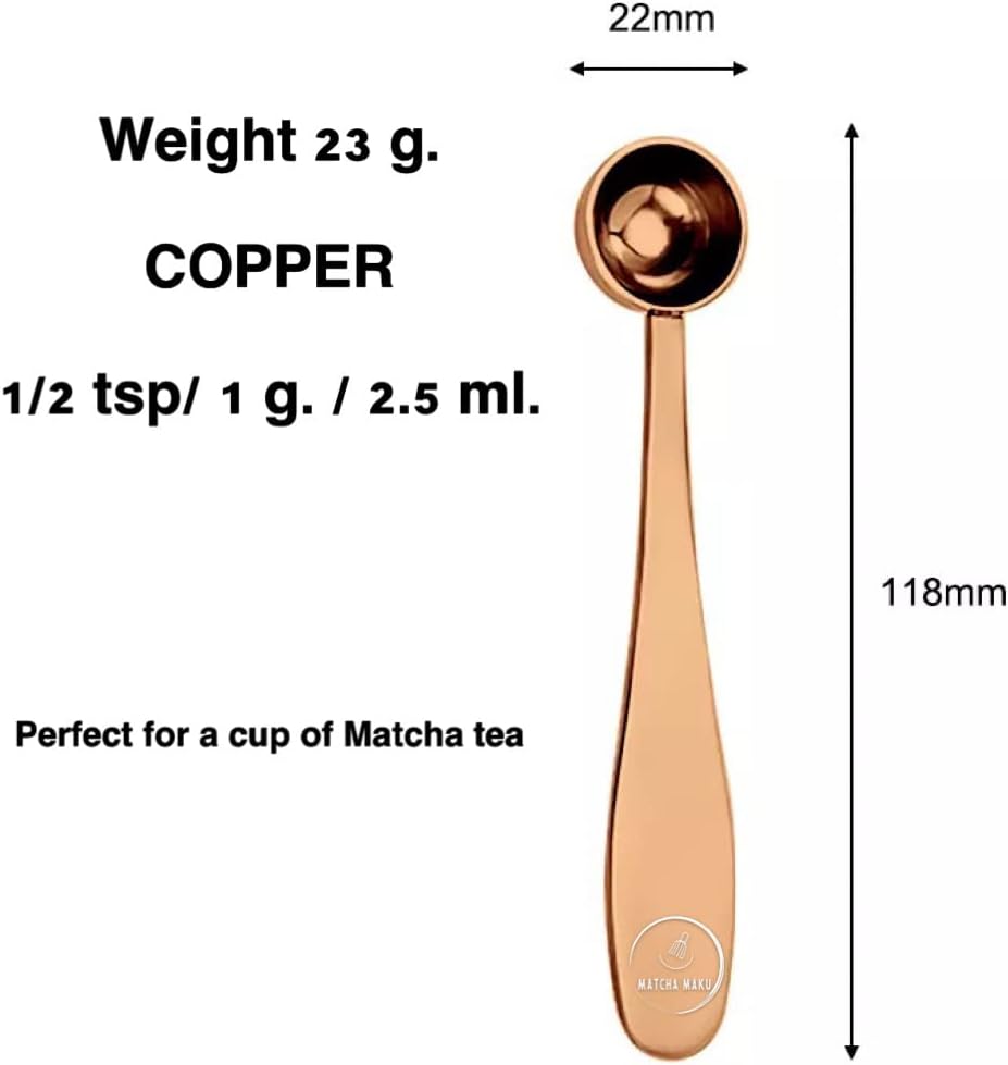 1 gram Matcha Measuring Spoon/tea power scoop-ROSE GOLD -Perfect for a serving size Stainless Steel