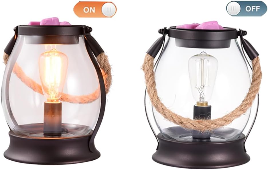 Electric Wax Melting Heater,Edison Bulb Wax Heater,Heater for Scented Wax,Oil Burner for perfumes,Home Decor (Retro, Twine Handle)