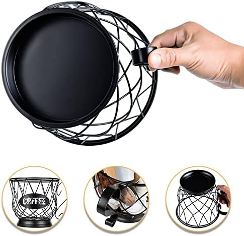 TreeLen Coffee Pod Holder, K Cup Organizer, Large Capacity K Cup Holder for 40 K Cups, K Pod Storage for Coffee Bar - Black