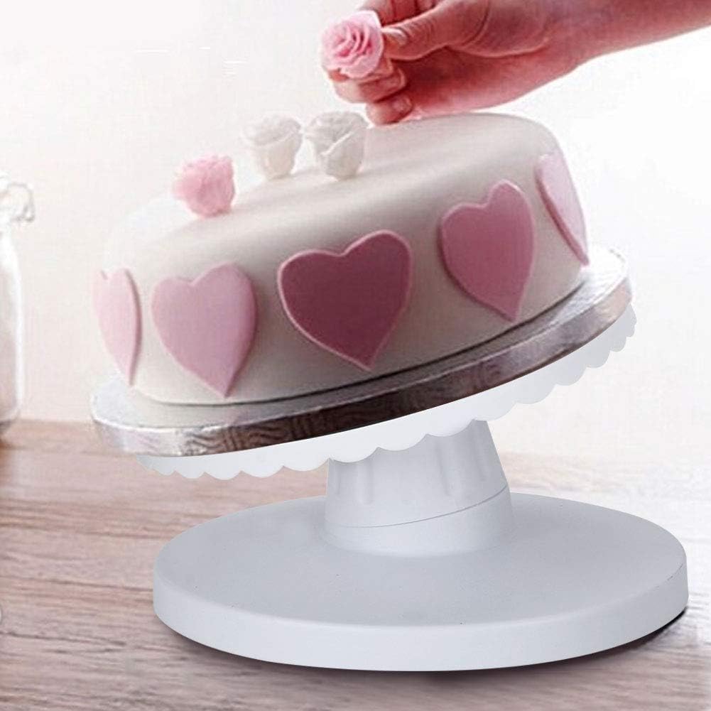 Topyond Cake Turntable for Decorating, 9.1in Adjustable Cake Spinner Stand, Nonslip Cake Turn Table, Rotating Cake Stand for Baking Cake Decorating Supplies