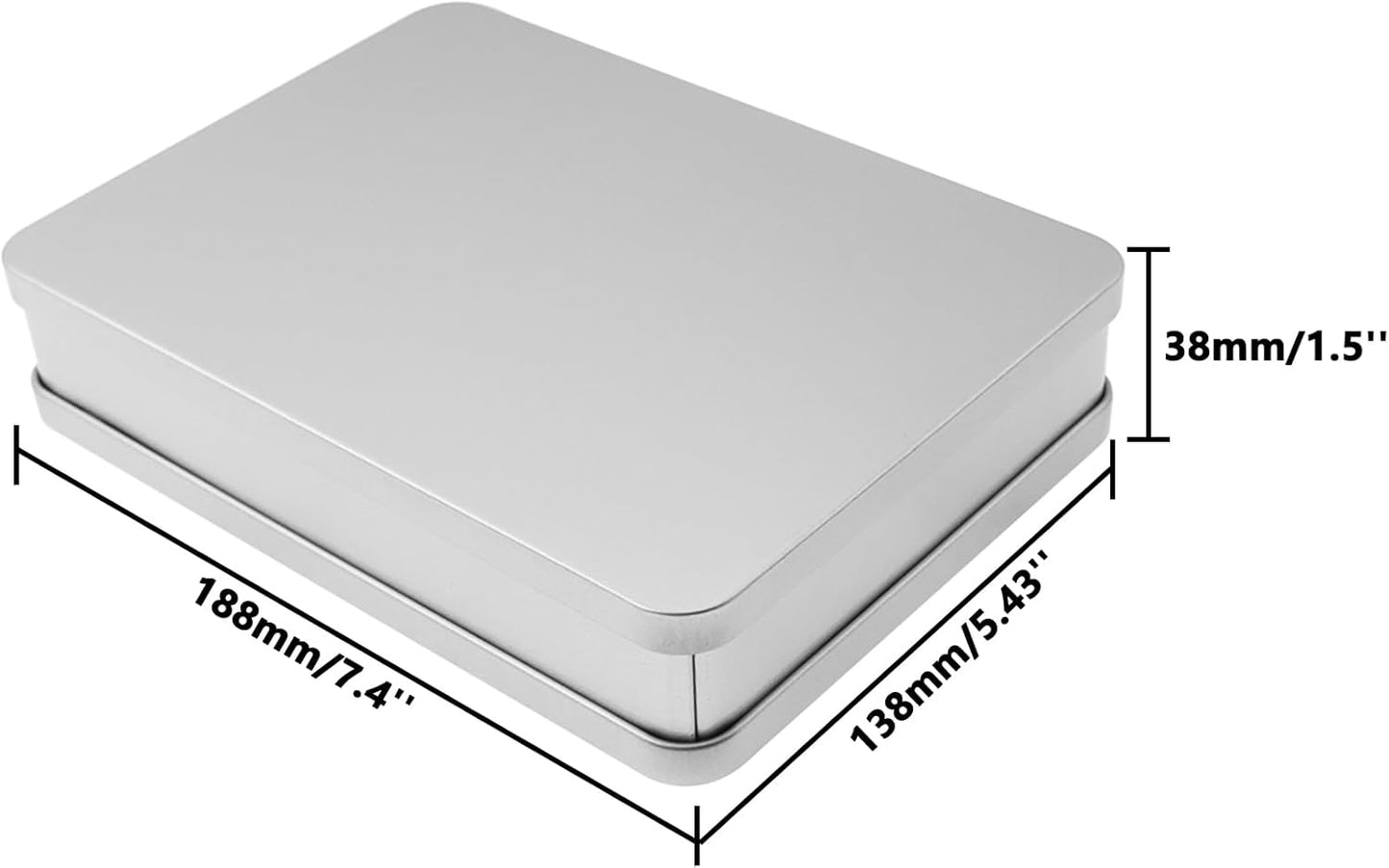 Metal Empty Boxes, Tin Boxes with Lid,Small Silver Tin Boxes,Stackable Organizer Containers,4PCS Storage Tin for Home Outdoor Active Storage Containers