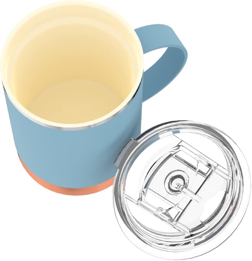 asobu Ultimate Ceramic Travel Mug, 12oz Insulated Stainless Steel Coffee Cup with Handle & Splash-Resistant Lid, Ceramic Lined for Pure Taste, BPA-Free, Double-Wall Vacuum for Hot Drinks