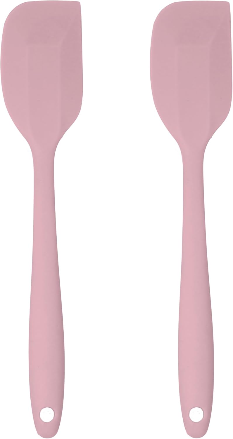 Silicone Spatula Set – 2-Piece Set of Rubber Spatulas for Non-Stick Cookware – Kitchen Tools and Accessories with Comfortable Handles, Heat-Resistant Utensils for Cooking and Baking – Pastel Pink