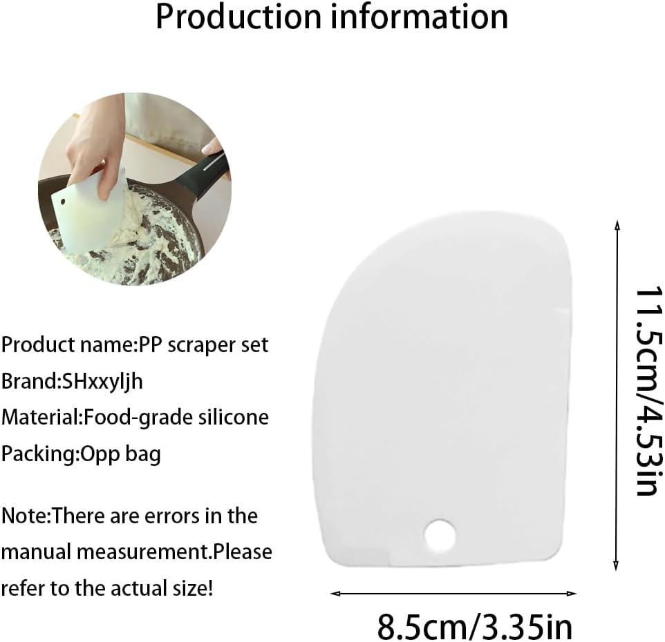 Plastic Scraper Tool Set,Bread Dough Scraper Dough Cutter,Flexible Plastic Bench Scraper For Baking,12Pcs Cake Scraper Smoother(White).