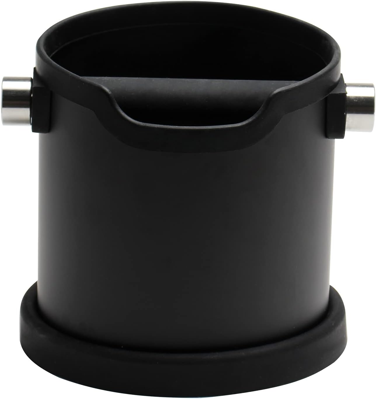 Espresso Knock Box, Capacity 60.8oz/1800ML Stainless Steel Coffee Grounds Container Waste Bin Coffee Tools for Barista and Non-slip Base (Black)