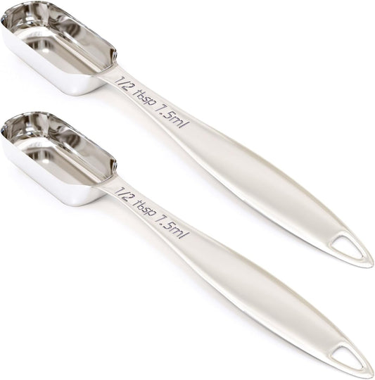 2PCS 1/2Tablespoon (1.5tsp, 7.5ml) Single Measuring Spoon, Individual Stainless Steel Long Handle Measure Teaspoon Only