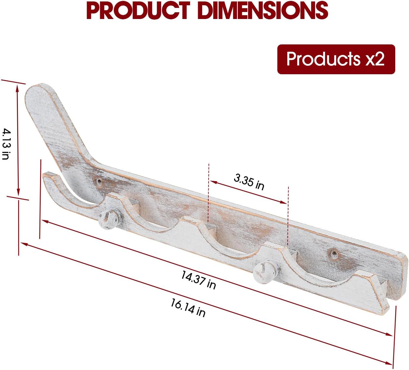 2 Pack Hockey Puck Display Cases Wooden Wall Mount Holder with Hook - Hockey Puck Holder Living Room Stick Decor Accessory for Player Team Gift - Oldwood