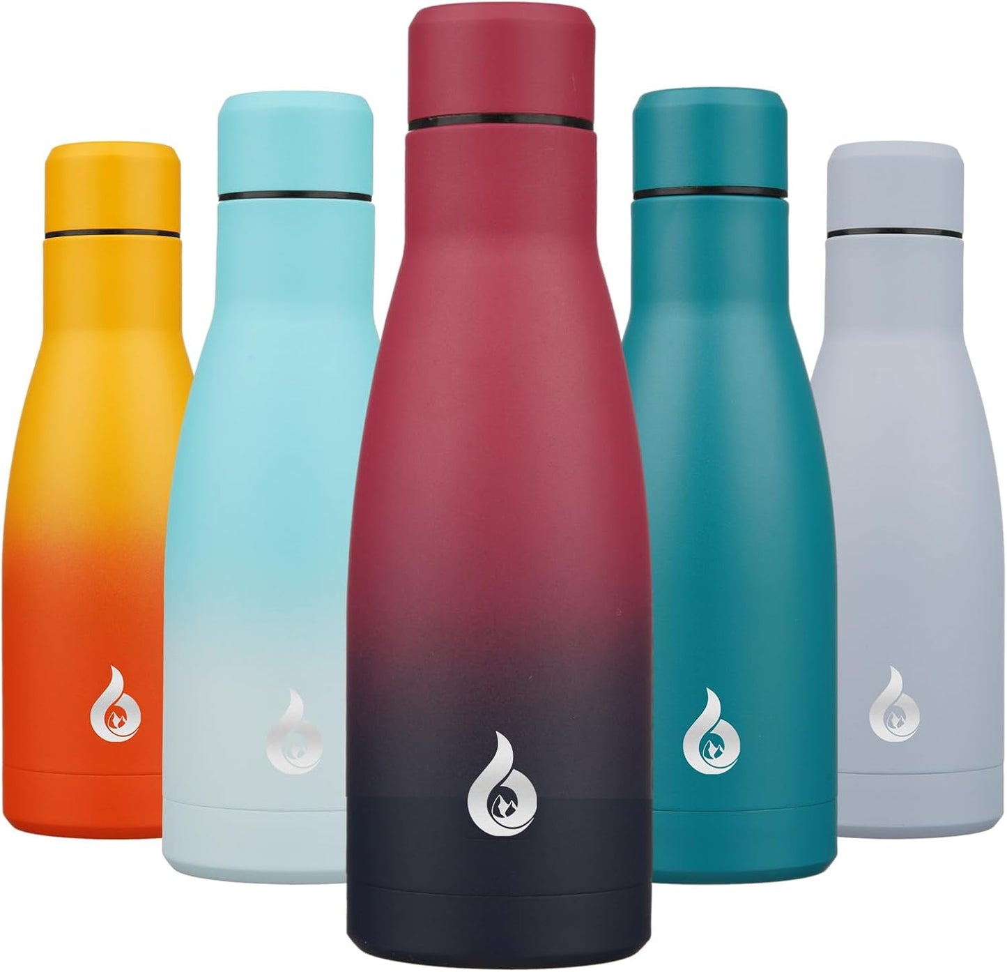 BJPKPK Insulated Water Bottle 12oz Small Stainless Steel Water Bottles Reusable Metal Thermos Keep Cold and Hot,Charming Black Red