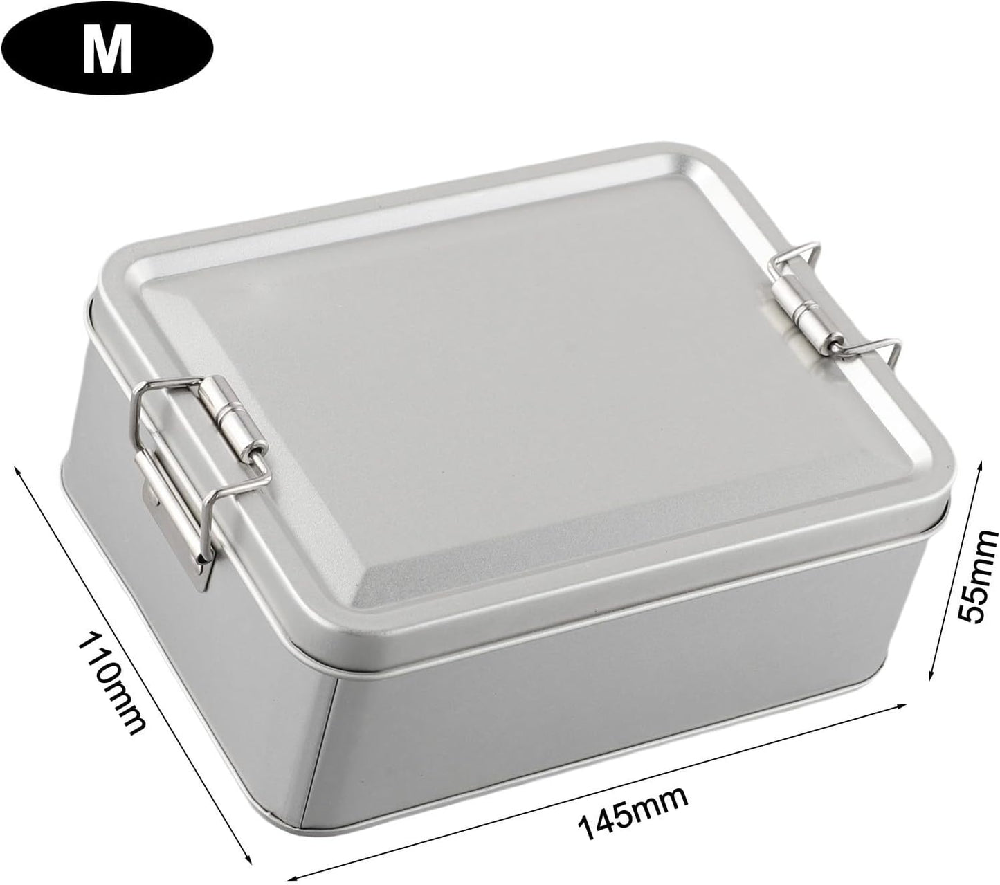 Metal Tin Box, Tinplate Metal Storage Tins Tea Container Rectangular Cookie Box With Lids For Storaging Cookies Snowflake Pastries Tea(M)