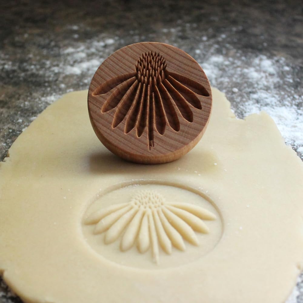 Wood Cookie Stamp, 2.5 Inch (Cone Flower CS-076)
