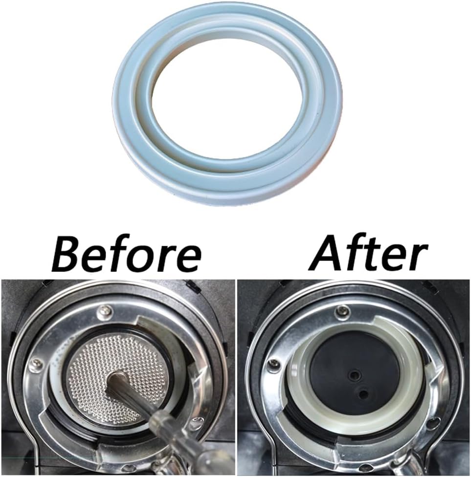 2 PCS Silicone 58 mm Group Head Seal Gasket for Breville Espresso Machine BES920XL BES900XL BES980XL BES990, Steam Ring Replacement for Sage,White