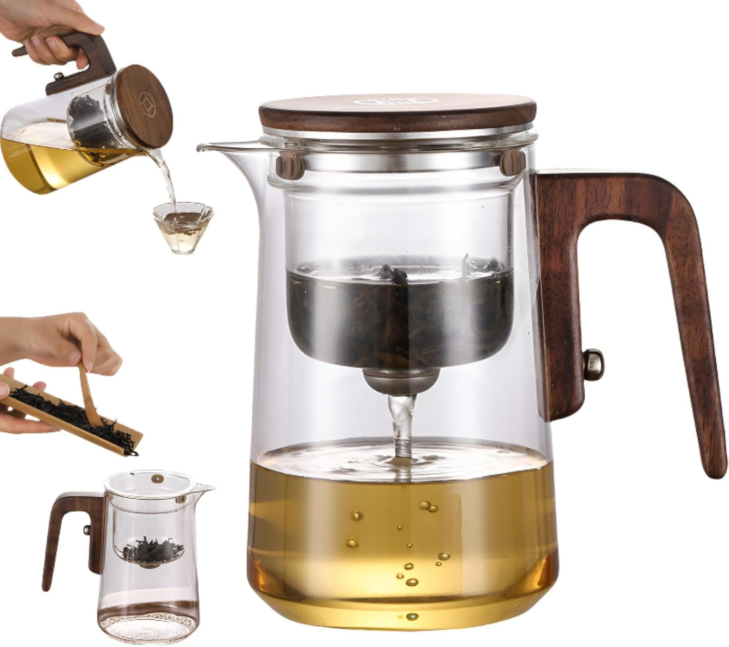 Enchanti Tea Pot, Magic Witchcraft Glass Tea Steepr, Detachable Loose Tea Glass Tea Infuser, Suitable for Loose Tea or Black Tea,Ideal Gift forTea Lovers, 27 Ounces (about 800 ml)