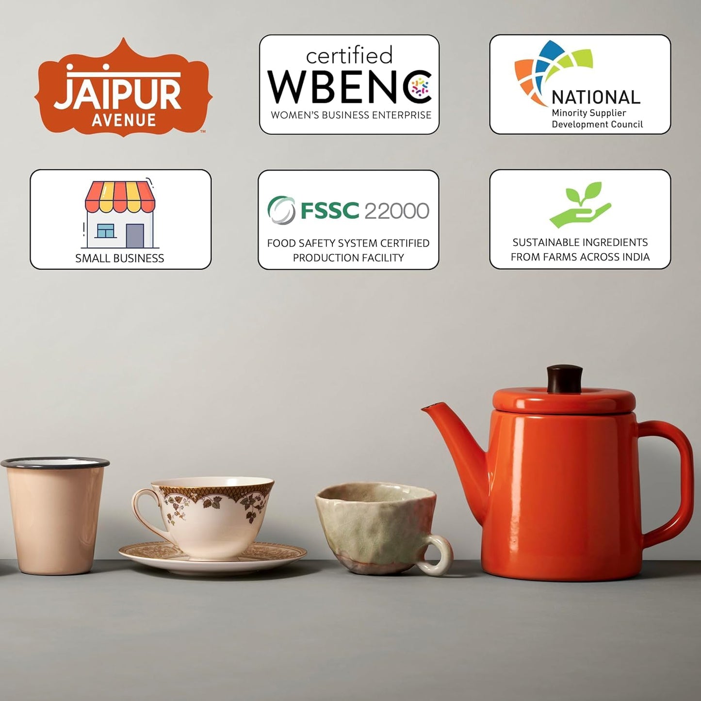 Jaipur Avenue Masala Chai Tea Mix - Spiced Not Sweet - All-Natural, Preservative-Free, Gluten-Free, and Authentic Masala Chai Tea Latte - 70% Less Sugar -(50-Count Bag)