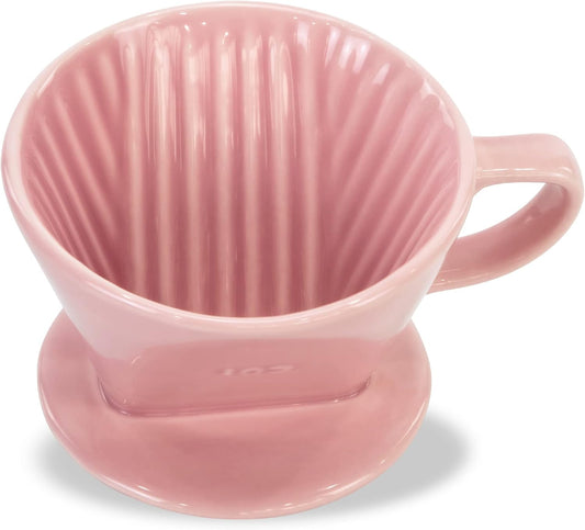 Pour Over Ceramic - Coffee Dripper Ceramic Coffee Maker with 3 Holes Flat Bottom, Porcelain Slow Filter Cone for Travel, Camping, Office, Home, Coffee Maker Brew