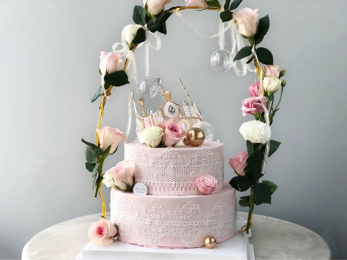 Embossing Lace Fondant Molds, Multi Circle Flowers Lace Mat Wedding Cake Decoration Tool, Rattan Shaped Cupcake Mat Silicone Molds Set of 2