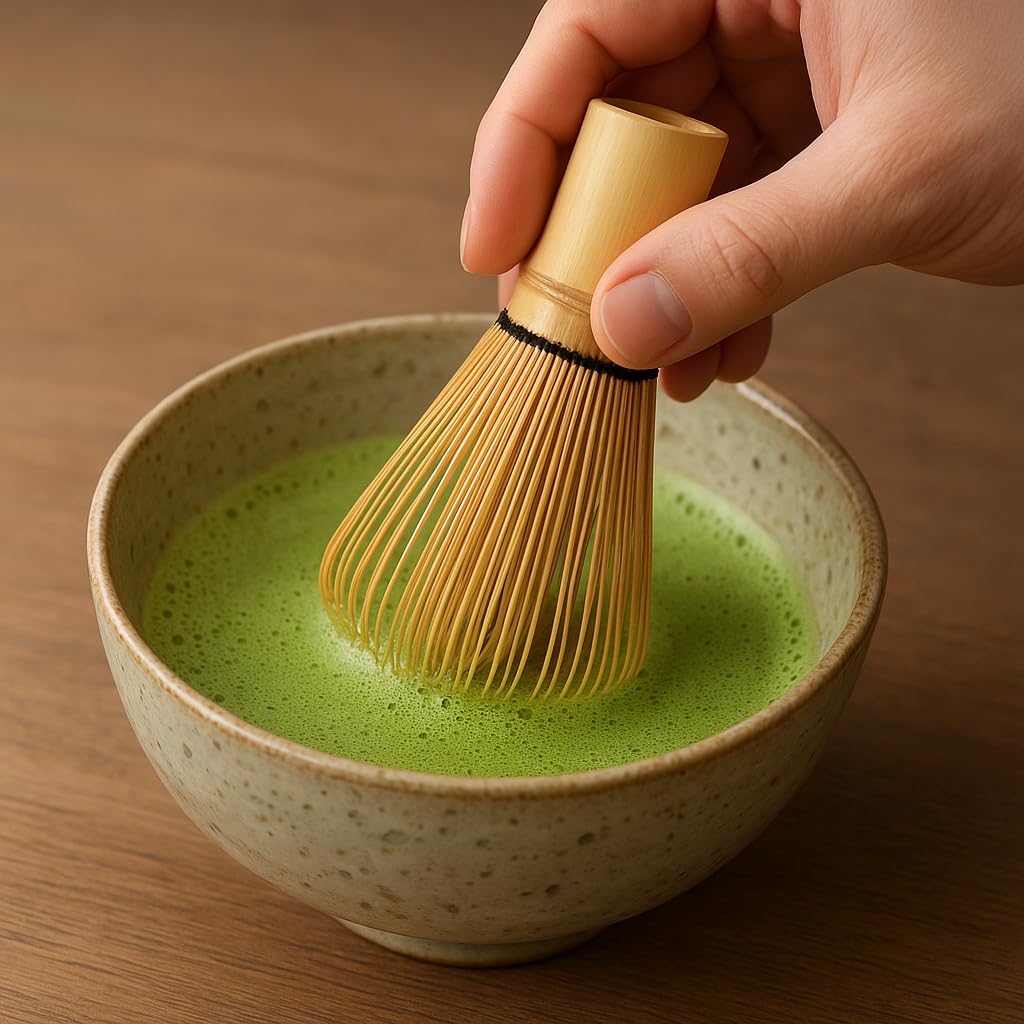 Matcha Whisk (1-Piece), Bamboo Whisk for Matcha Tea, Chasen, 100-Prong Bamboo Matcha Wisk Mixer Frother Brush for Authentic Tea Preparation