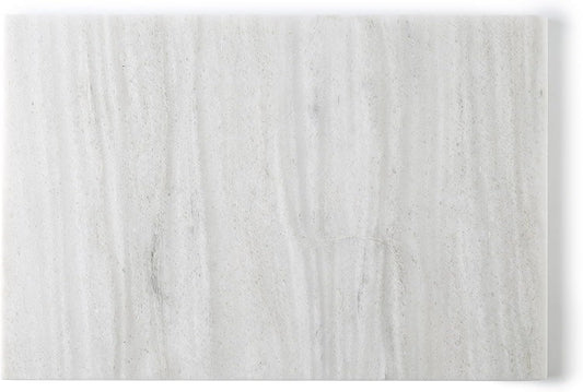 Koville Natural Marble Cutting Board for Kitchen Countertop, 12" x 8" Pastry Bread Macaron Display Board, Real Stone Slab Marble Cheese Boards, Bathroom Perfume Tray Candle Plate(Nestos White)