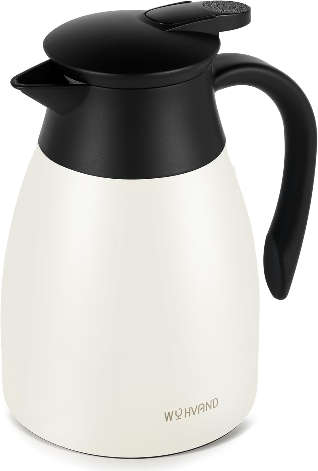 34 Oz Thermal Coffee Carafe, Stainless Steel Insulated Vacuum coffee crafts to keep coffee hot, 1 Liter Tea Water Coffee and Beverage Dispenser (Cream)