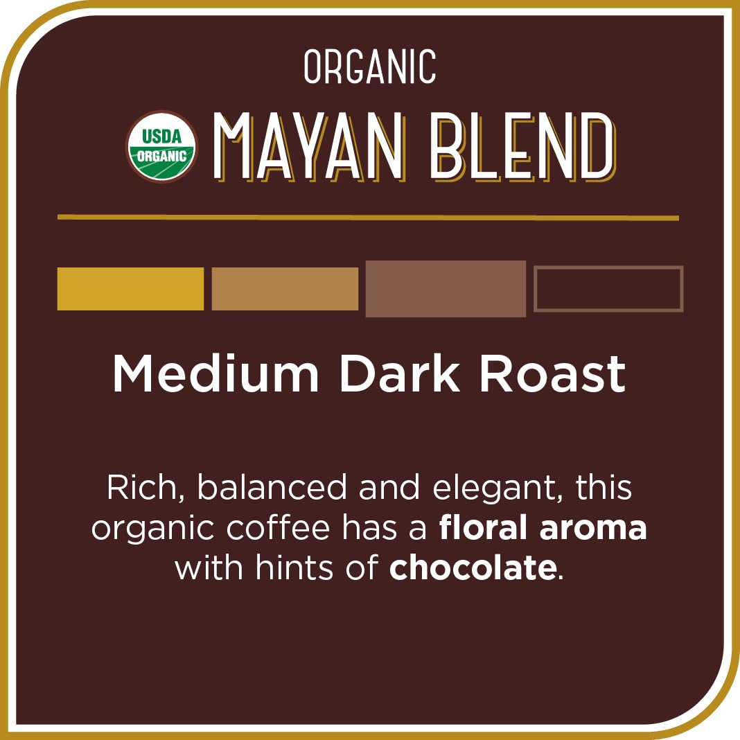 Don Francisco's Organic Mayan Blend Coffee - 100 K-Cup Compatible Single-Serve Pods - 100% Arabica - Bold Flavor with Floral Aroma and Chocolate Hints - Compatible with Keurig Brewers