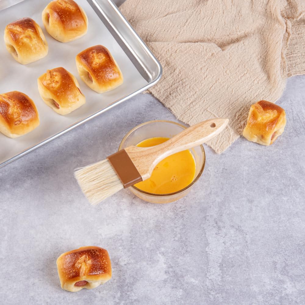 Restaurantware Pastry Tek 2 inch Wide Buttering Brush 1 Boar Bristle Pastry Brush - Hardwood Handle Built-In Hanging Hole Wood Basting Brush Sturdy Ferrule For Glazing And Basting