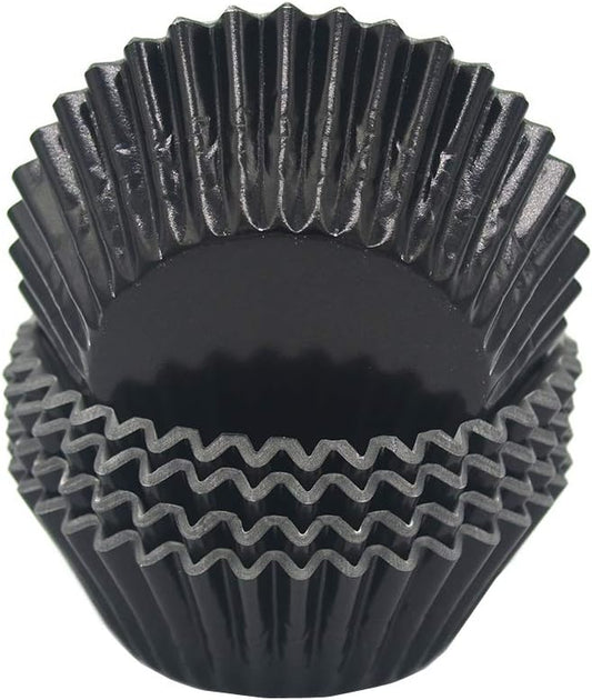 Standard Black Foil Cupcake Liners Muffin Baking Cups for Party and More, 100-Count