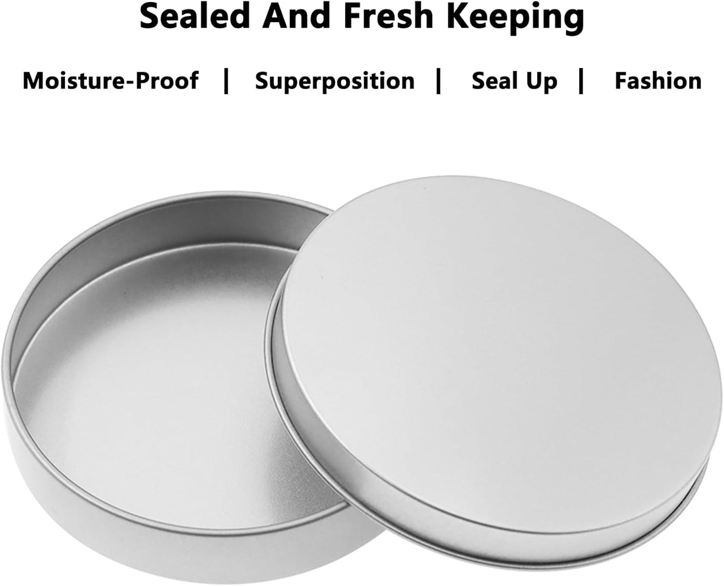 Metal Empty Boxes, Tin Boxes with Lid,Small Silver Tin Boxes,Stackable Organizer Containers,8PCS Storage Tin for Home Outdoor Active Storage Containers