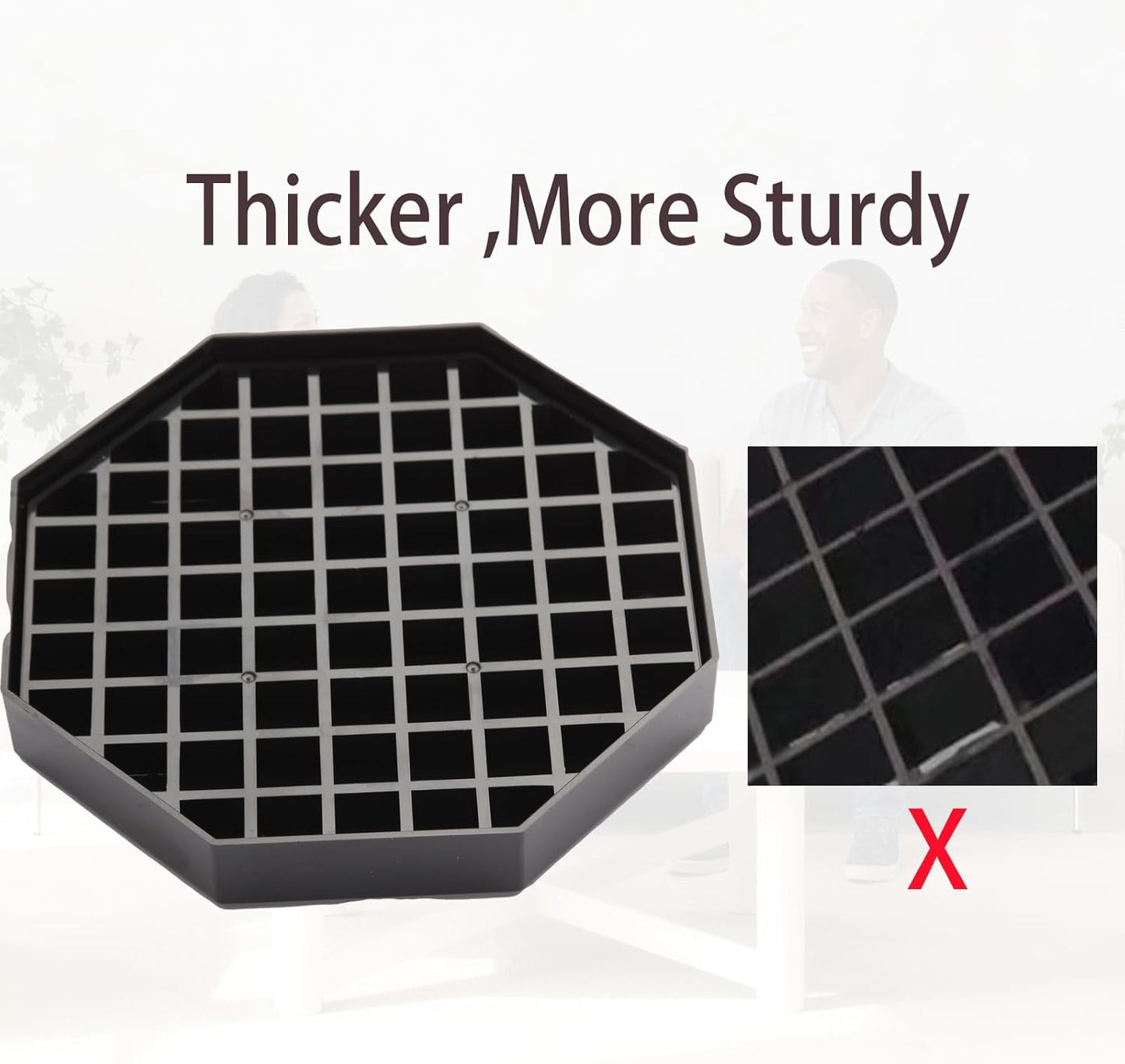 5.3" Octagonal Coffee Drip Tray | Black Plastic Honeycomb Grid Countertop Tray for Coffee, Tea, Wine & Beverage Dispensers,Pack of 2 (2, 5.3in)