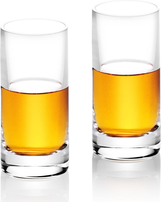 KAMMAK Shot Glasses Set of 2, 40ml/1.35oz Clear Espresso Shot Glass with Heavy Base for Bar Restaurants Home, Small Whiskey Shot Glass for Vodka, Whiskey, Tequila, Spirits & Liquors