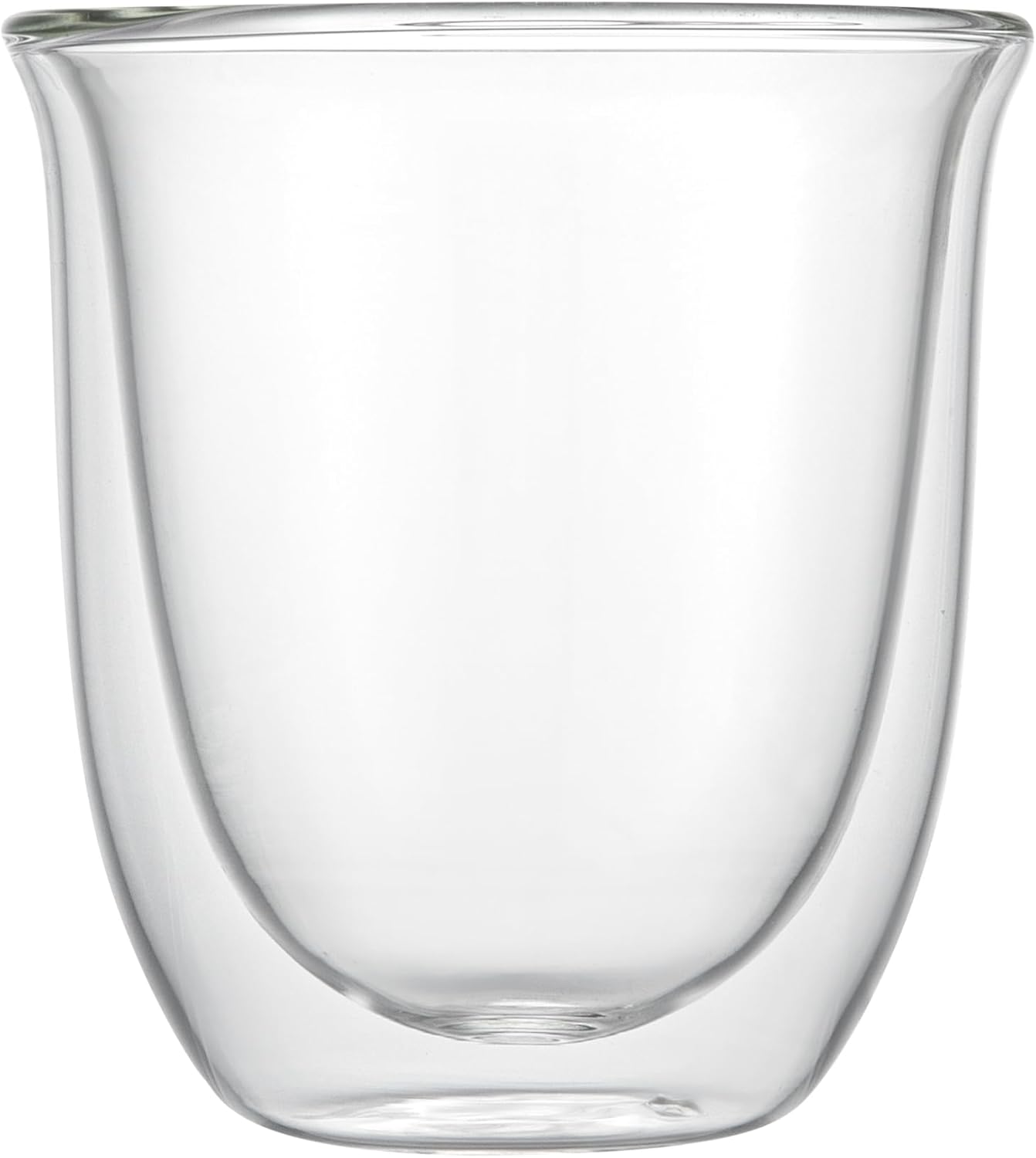 Restaurantware-Forma Professional 6.8 Ounce Double Wall Coffee Cups, 12 Insulated Latte Glasses - Dishwashable, Reusable, Clear Glass Beverage Cups, Freezable, For Hot Or Cold Beverages