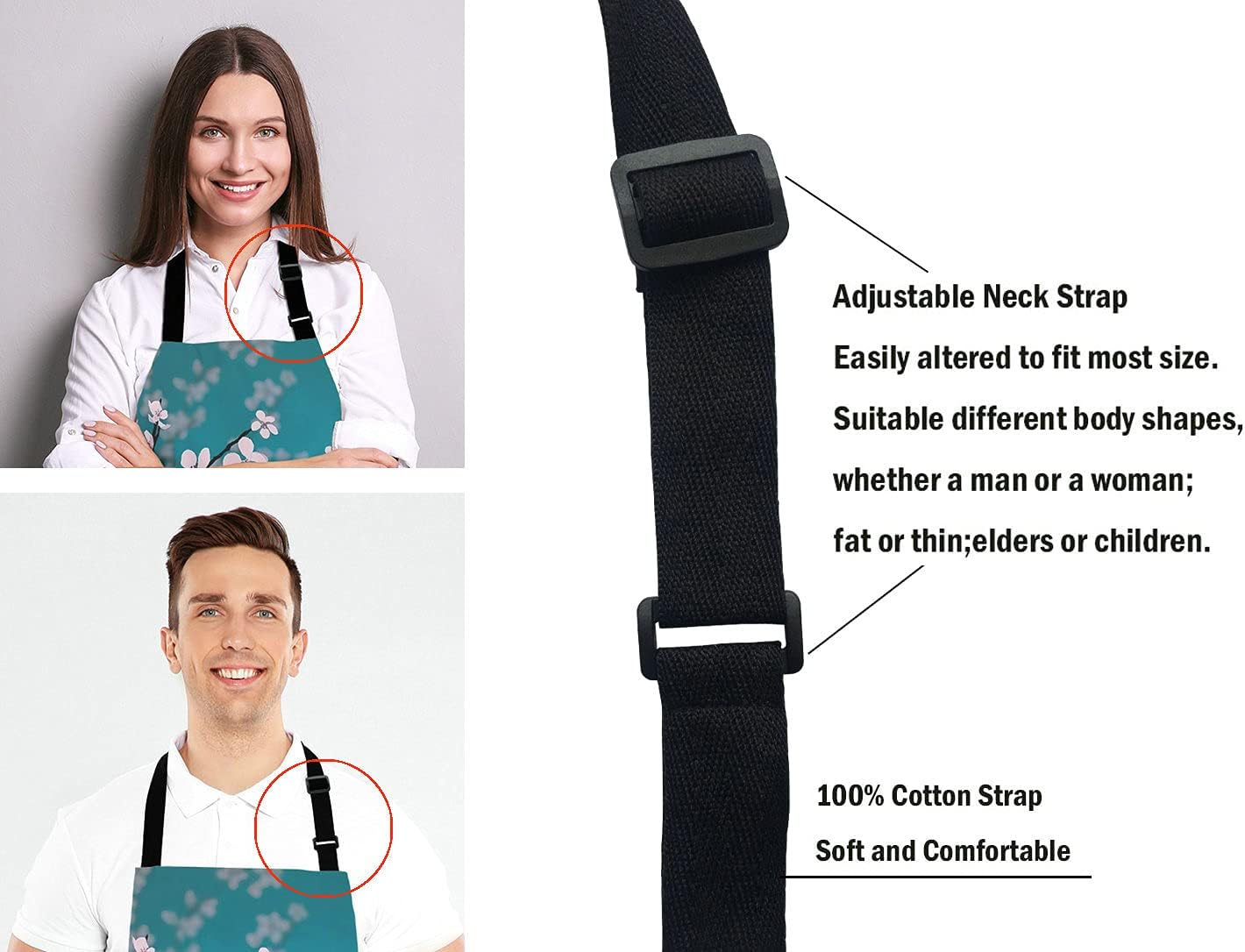 Spring Japanese Flowers Kitchen Cooking BBQ Chef Apron,Funny Apron for Men, Women - Dad Presents, Presents for Men - Birthday, Mothers Day Presents for Mom, Wife, Husband, Brother, Friends