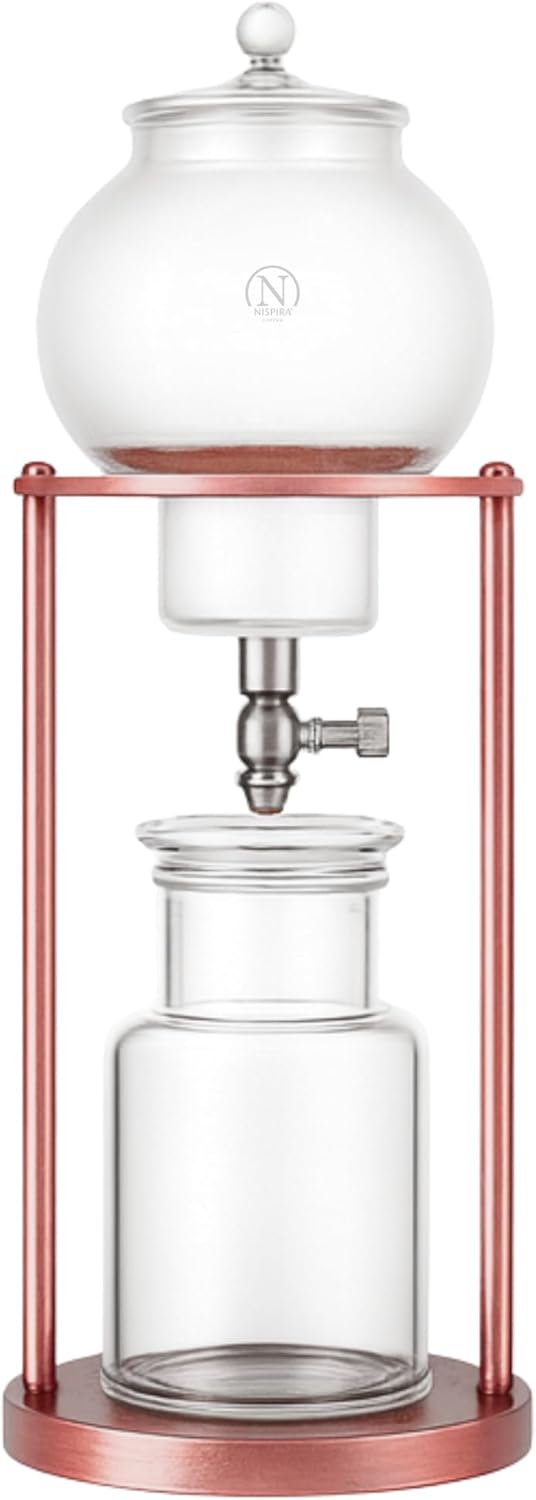 NISPIRA Luxury Ice Cold Brew Dripper Coffee Maker in Stainless steel, 600 ml Copper