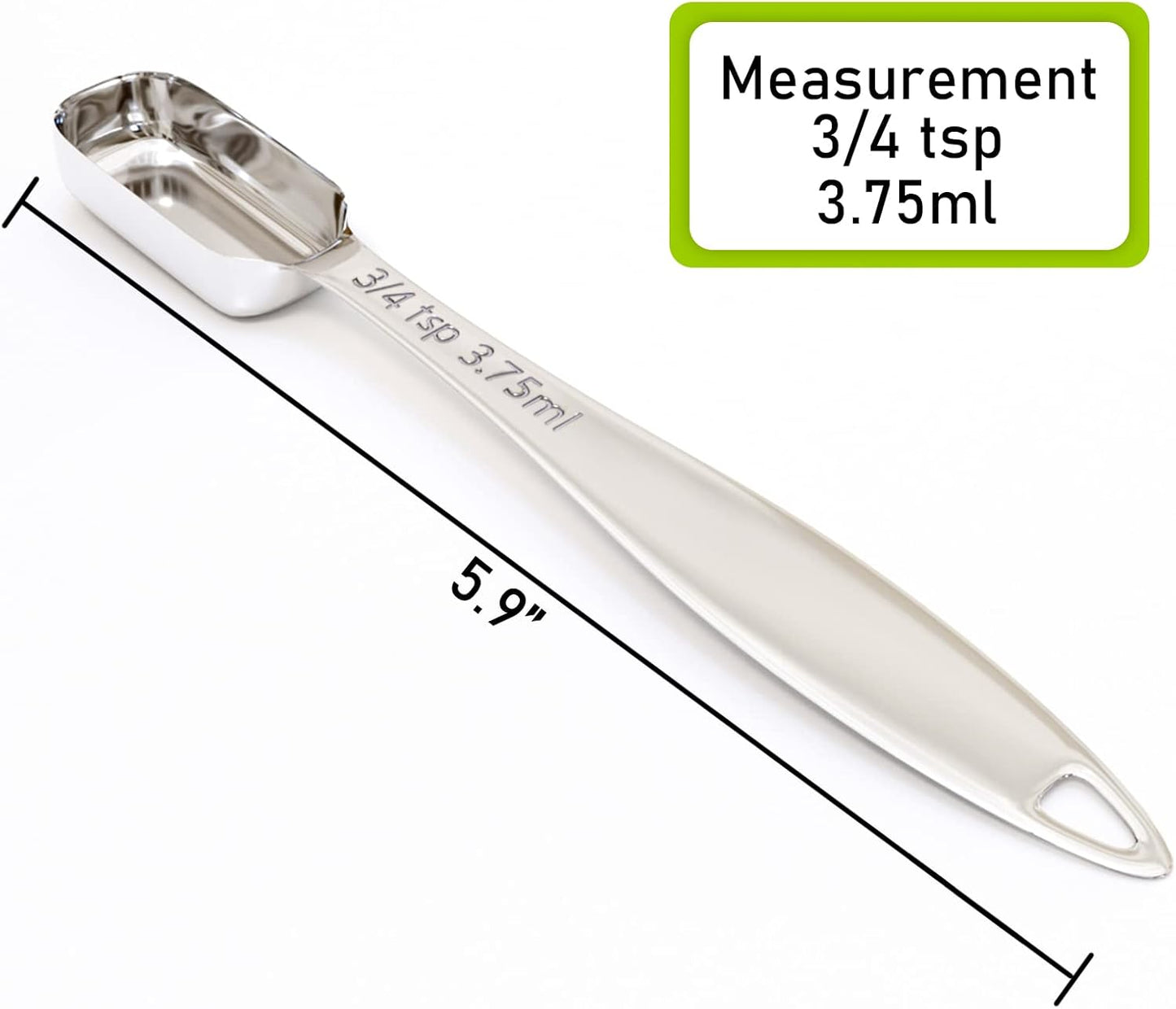 1PCS 3/4Teaspoon (3.75ml) Single Measuring Spoon, Individual Stainless Steel Long Handle Measure Tablespoon Only
