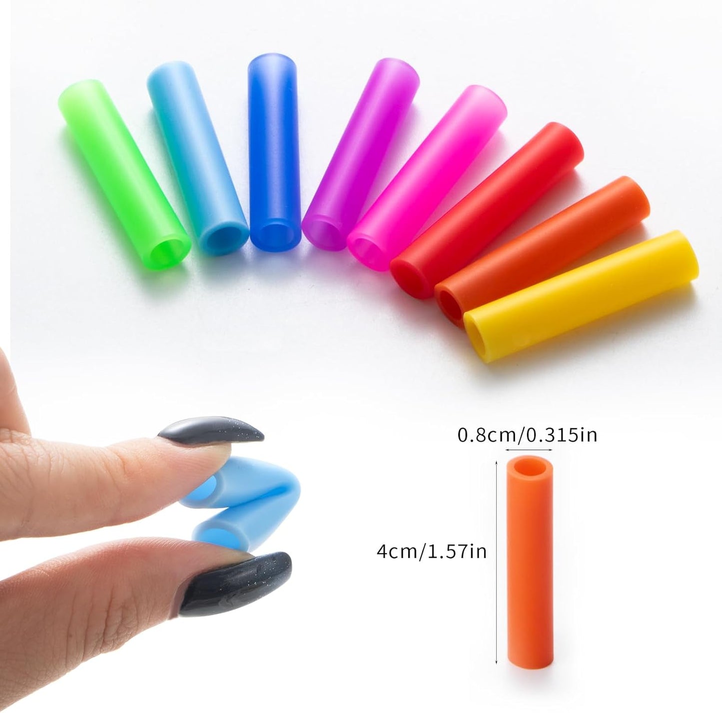 Lazycorner 16 Pcs Metal Straw Reusable 8.5" 10.5" 6mm Stainless Steel Straws for Kids,20oz-32oz, Silver Drinking Straws with Silicone Tips, 4 Straw Cleaner Brush, 1 Travel Case